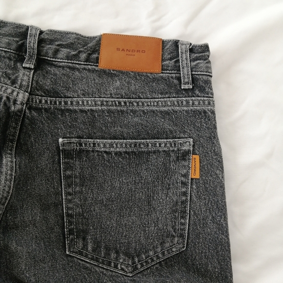 Sandro Slim Straight Leg Jeans Gray Wash Tailored 27" Inseam Size 32 - Picture 9 of 16